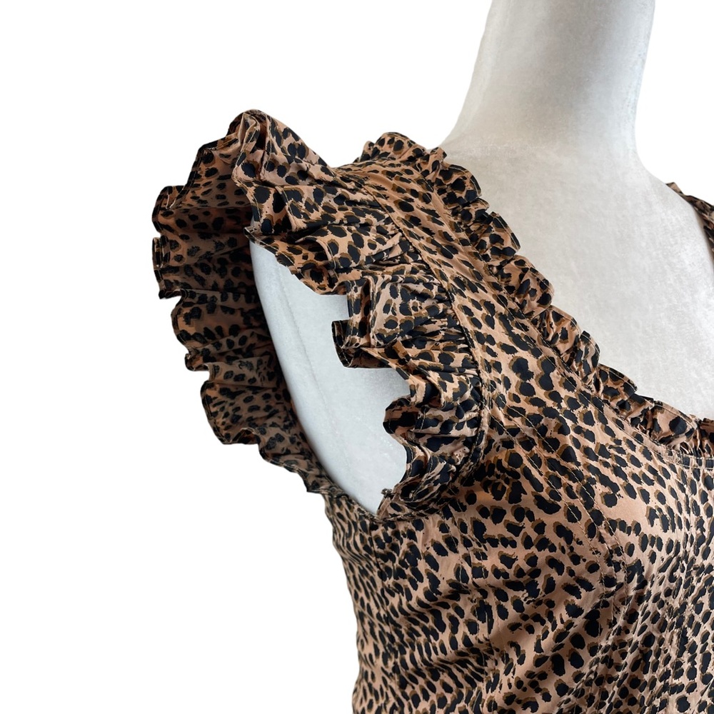 Ulla Johnson Cheetah Print Camille Midi Dress Sz. 4 - Picture 8 of 13